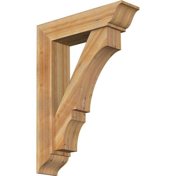 Ekena Millwork Balboa Traditional Rough Sawn Bracket w/ Offset Brace, Western Red Cedar, 8"W x 32"D x 44"H BKT0806X32X44BOA01RWR - main
